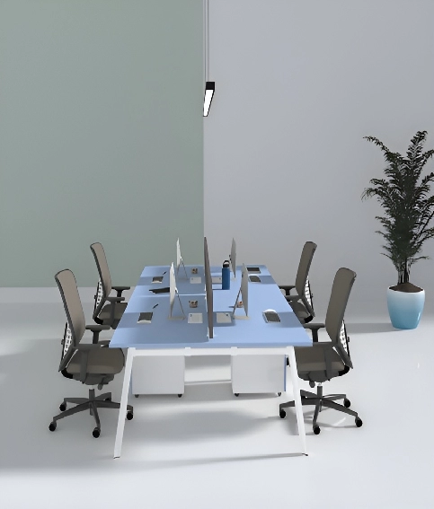 Quantum 4 Person Face to Face A Leg Workstation