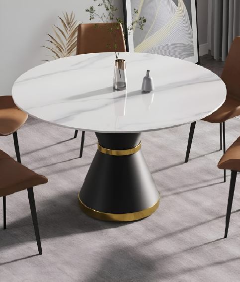 Nexa Nectar White Table Top Round Dining Table