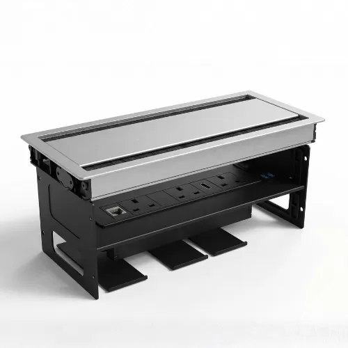 Meeting Table Double Slide Flip Cover with Power Box